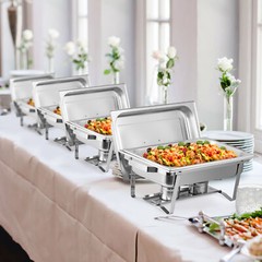 8 Pack Stainless Steel Chafer Chafing Dish Sets Catering Food Warmer 8 QT