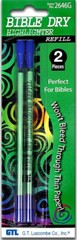 Bible Dry Highlighter Kit GTL 4 Pens + 8 Refills Yellow, Blue, Green, Pink