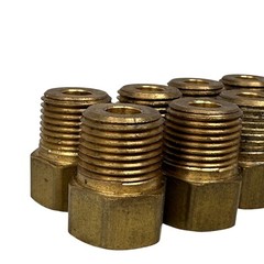 Lot of 8 Aeroquip 202X6X6 Brass 3/8″ Inverted Flare Male Fittings NOS