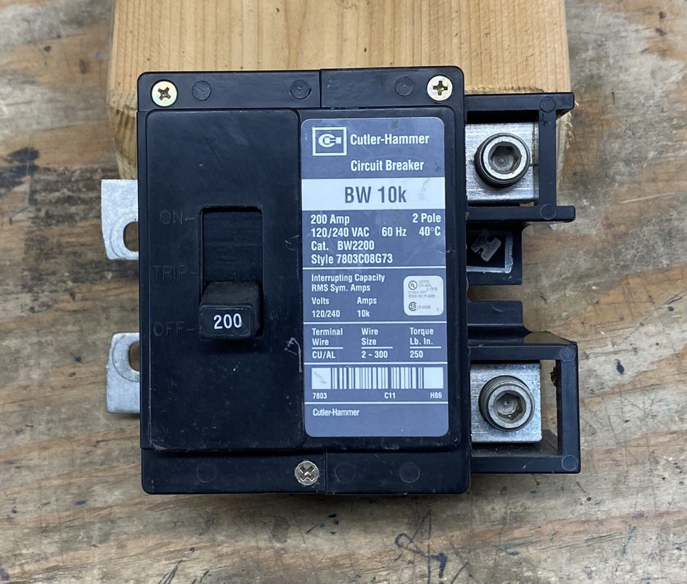 Cutler-Hammer BW2200 – 200A 240V Main Circuit Breaker for Type ECB Enclosures
