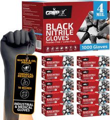 Black Nitrile Gloves Disposable Latex Free & Powder Free, 4 Mil Rubber Glove, Cl