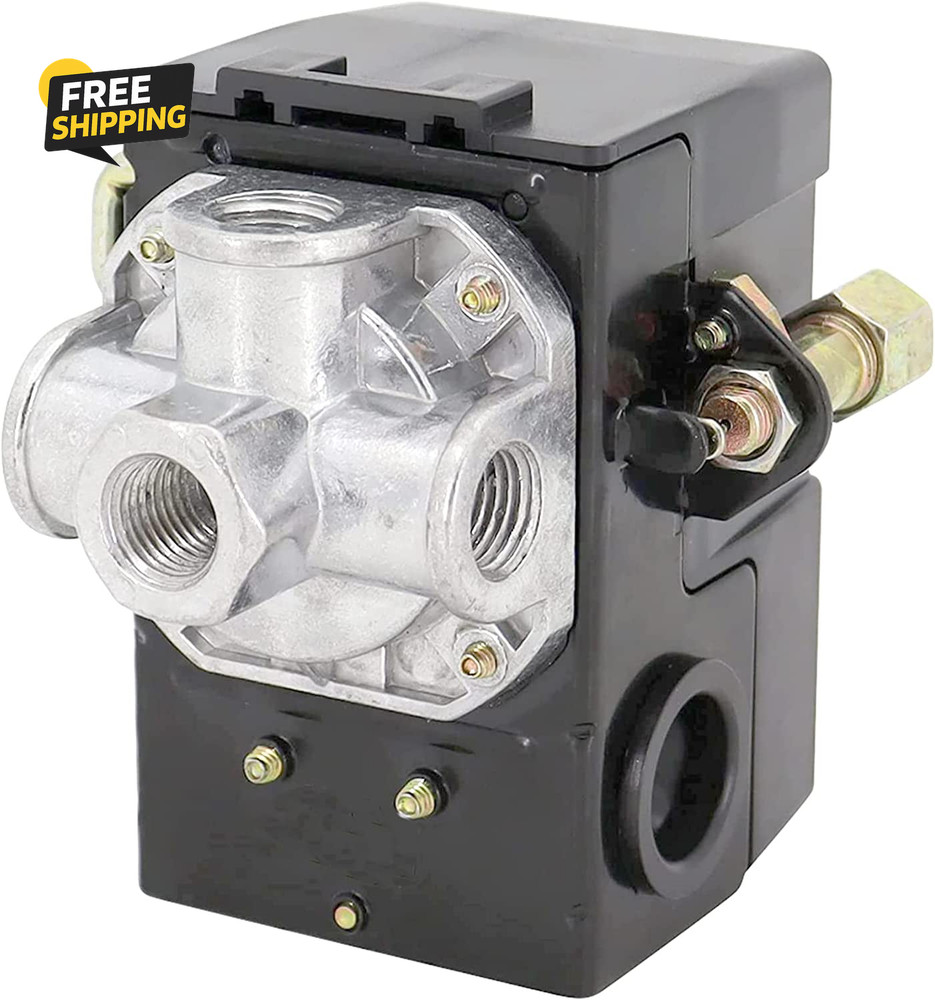 Heavy Duty Pressure Switch for Air Compressor 135-175 Psi Four 4 Port 26 Amp