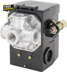 Heavy Duty Pressure Switch for Air Compressor 135-175 Psi Four 4 Port 26 Amp