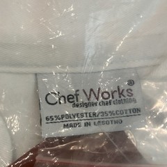 NWT In Bag Chef Works Unisex Volnay Chef Coat, White, XLarge