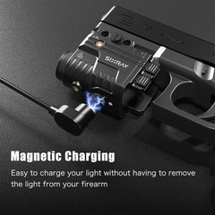 SIXRAY Green Beam and Flashlight for Pistol, Laser Light Combo