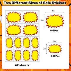 Garage Sale Stickers Disposable Yard Sale Price Stickers 2″x 3″& 3″x 4″