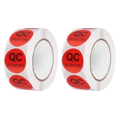 2 Roll 1000Pcs QC Rejected Labels 1 Inch Inventory Quality Control Stickers