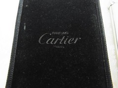 Authentic Cartier Business Card Holder Stainless steel Case Rare w/Pouch & Paper