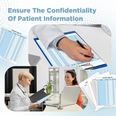 Resholder 150 Pack Patient Sign in Sheets 8.5 X 11.6 inches, White and Blue