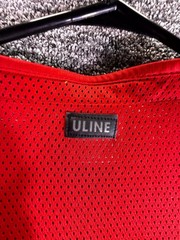 Uline Safety Work Vest Mens XL Red Sleeveless High Visibility Reflective Utility