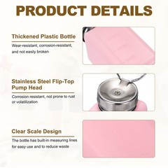 3Pcs 200ml/6.7oz Solvent Alcohol Dispenser for Acetone Cleanser Pink