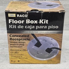 RACO 6239NI Floor Box Kit Nickel Plated Concealed Duplex Receptacle 15A 125V