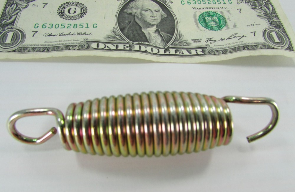1-Pc Steel Extension Springs, 3.55″ Grip Length, .102″ Wire Dia., End Hook /Ring