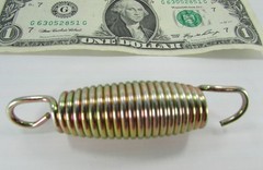 1-Pc Steel Extension Springs, 3.55″ Grip Length, .102″ Wire Dia., End Hook /Ring