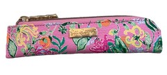 Lilly Pulitzer Pen w Pouch Set Floral Pink Green Yellow Plastic covers logo