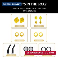 Mr Yellow Cap Gas Can Spout Replacement Kit – 2pack Universal Leakproof Angle Ga