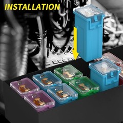 36 Pcs Jcase Box Shaped Fuse Assortment Kit (20A, 30A, 40A, 50A, 60A, 80A)