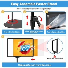 6Pack Sign Stand for Display 8.5×11 Adjustable Poster Stand for Table Top &Floor