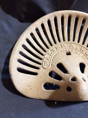 #43 CAST IRON Tractor Implement Seat WALTER A WOOD Hoosick Falls New York USA