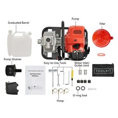 1″ 2-Stroke 1.7HP Gas-Powered Gasoline Water Pump Semi-Trash Water Transfer Pump