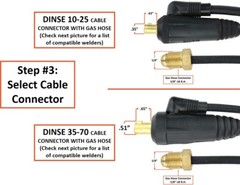 SÜA®Flex – 17V, 150 A, Air Cooled – TIG Torch – 1-Piece Cable – Dinse Connector