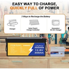 12V 300Ah LiFePO4 Lithium Battery BMS Deep Cycle 12V for Solar Marine Off-grid
