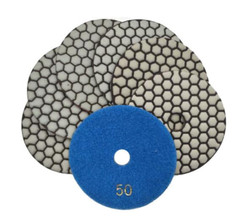 4″ Diamond DRY (73 Piece) Polishing Pad Grit 50 100 200 400 granite marble glass