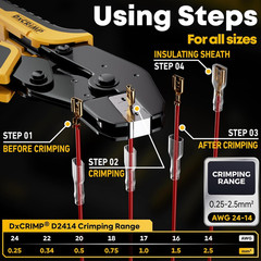 Crimping Tool for Spade Kit with Wire Stripper — Ratcheting Crimper Wire Termina