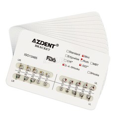 20 X AZDENT Dental Ortho Brackets Brace Mini/Standard MBT/Roth 022/018 Hooks 345