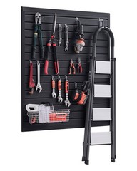 4 x 4 ft Slat Wall Paneling PVC Black Garage Slatwall with Modular Design