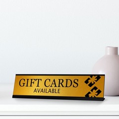 Signs ByLITA Gift Cards Available Graphic Black Frame, Desk Sign (2×8″)