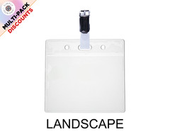 Clear ID Vinyl Pouch Card Badge Pass Wallet Visitor Holder & Metal Clasp Clip
