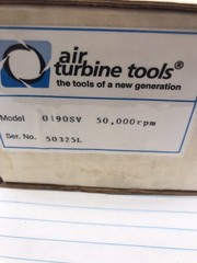 AIR TURBINE TOOLS 0190SV 50,000 RPM RIGHT ANGLE GRINDER 1/4” INLET. 1/8” COLLET