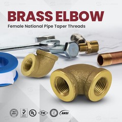 Lead Free Brass 90 Degree Elbow Pipe Fitting NPT Threads 3/4 Inch Plumbing