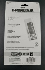 Pentel Hi-Polymer Erasers White Block 8PK Non-Abrasive Gentle Pencil Latex-Free