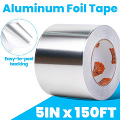 Aluminum Foil Tape 5″ X 150FT, Heat Reflective Professional Heat Resistant Tape