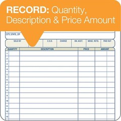 Adams Carbonless Sales Order Book 50 Sets 2 Part with Receipt Numbers