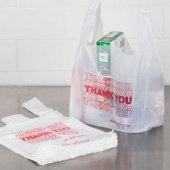 THANK YOU To Go Bags 11 1/2″ x 21″ x 6″ White Plastic Shopping T-Shirt Bags 1/6