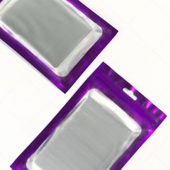 Multi-Size Matte Purple Mylar Flat Zip Seal Pouch Bag For Storage w/ Window P10