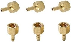 6 Pcs 1/8″ NPT Female x 1/8″ Barb Brass Hose to Pipe Adapter,1/8″ FNPT to Barb H