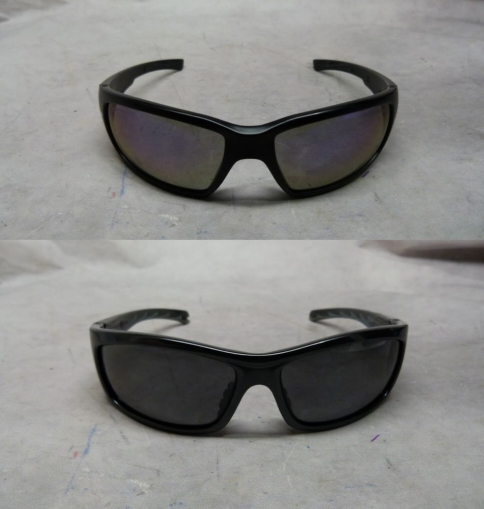 Lot of 2 – Assorted Safety Sunglasses Glasses Z87+ Black Full Rim Frame