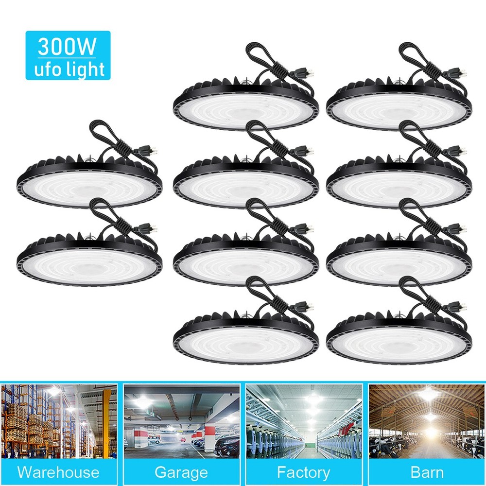 10Pcs 300W UFO Led High Bay Light Industrial Commercial Warehouse Garage Light