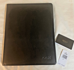 Bosca Old Leather Deluxe Pad Portfolio Black 942-59 MSRP $310 NWT Monogram GGM