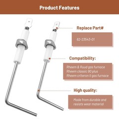 62-23543-01 Flame Sensor for Rheem & Ruud Furnace – 2 Pack