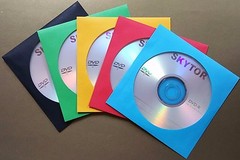 1000 CD DVD Assorted Multi Color Paper Sleeves with Window and Flap Envelopes