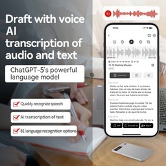 NEWYES AI Voice Recorder 64GB Transcription Device ChatGPT Smart Note Taker