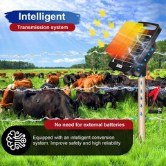 Solar Electric Fence Charger 10 Miles 0.18J 24-Hour Protection Works 14 Days