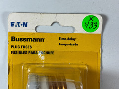 Screw-In Plug Fuses (3-PACK) 15-Amp Time Delay Bussmann BP/TL-15 New Sealed