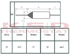 5 Pieces Thermal Fuse Cutoff RY TF | 185°C 365°F | 15Amp | 250V A31 | US Ship