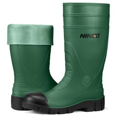 NINGO Men Steel Toe Waterproof Rain Boot Puncture & Slip Resistant Mud Work Boot